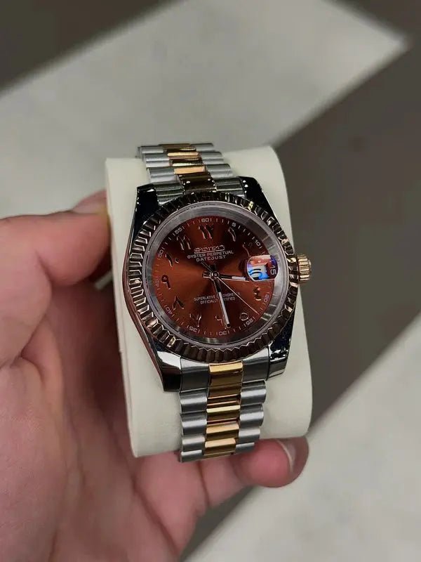 Seiko Mod Datejust Arabic | Chocolate - TWTwatches