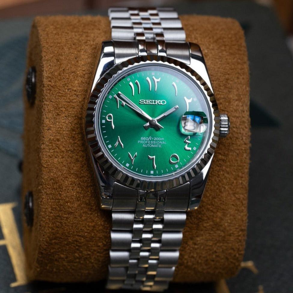 Seiko Mod Datejust Arabic | Green - TWTwatches