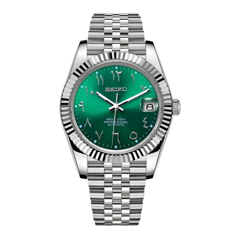 Seiko Mod Datejust Arabic | Green - TWTwatches