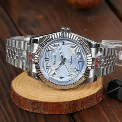 Seiko Mod Datejust Arabic | Light Blue - TWTwatches