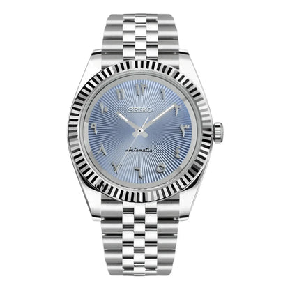Seiko Mod Datejust Arabic | Light Blue - TWTwatches