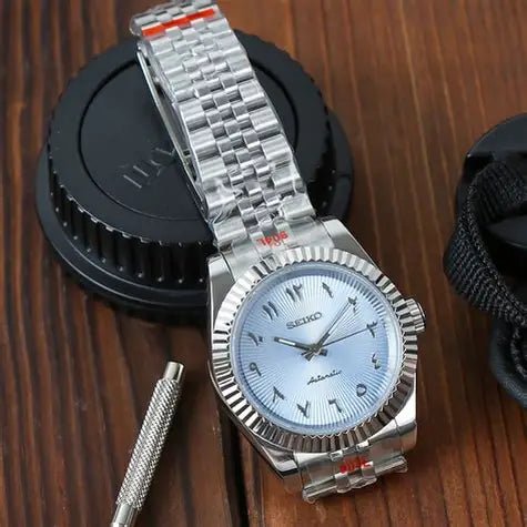 Seiko Mod Datejust Arabic | Light Blue - TWTwatches