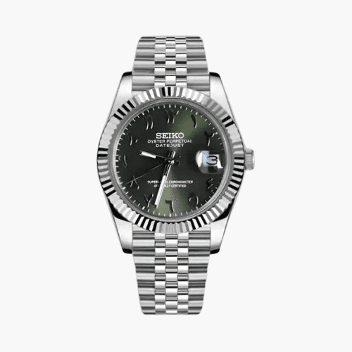 Seiko Mod Datejust Arabic | Olive - TWTwatches