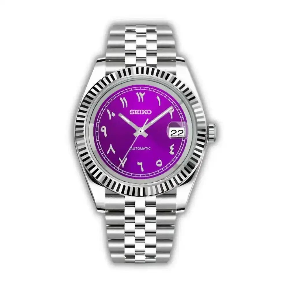 Seiko Mod Datejust Arabic | Purple - TWTwatches