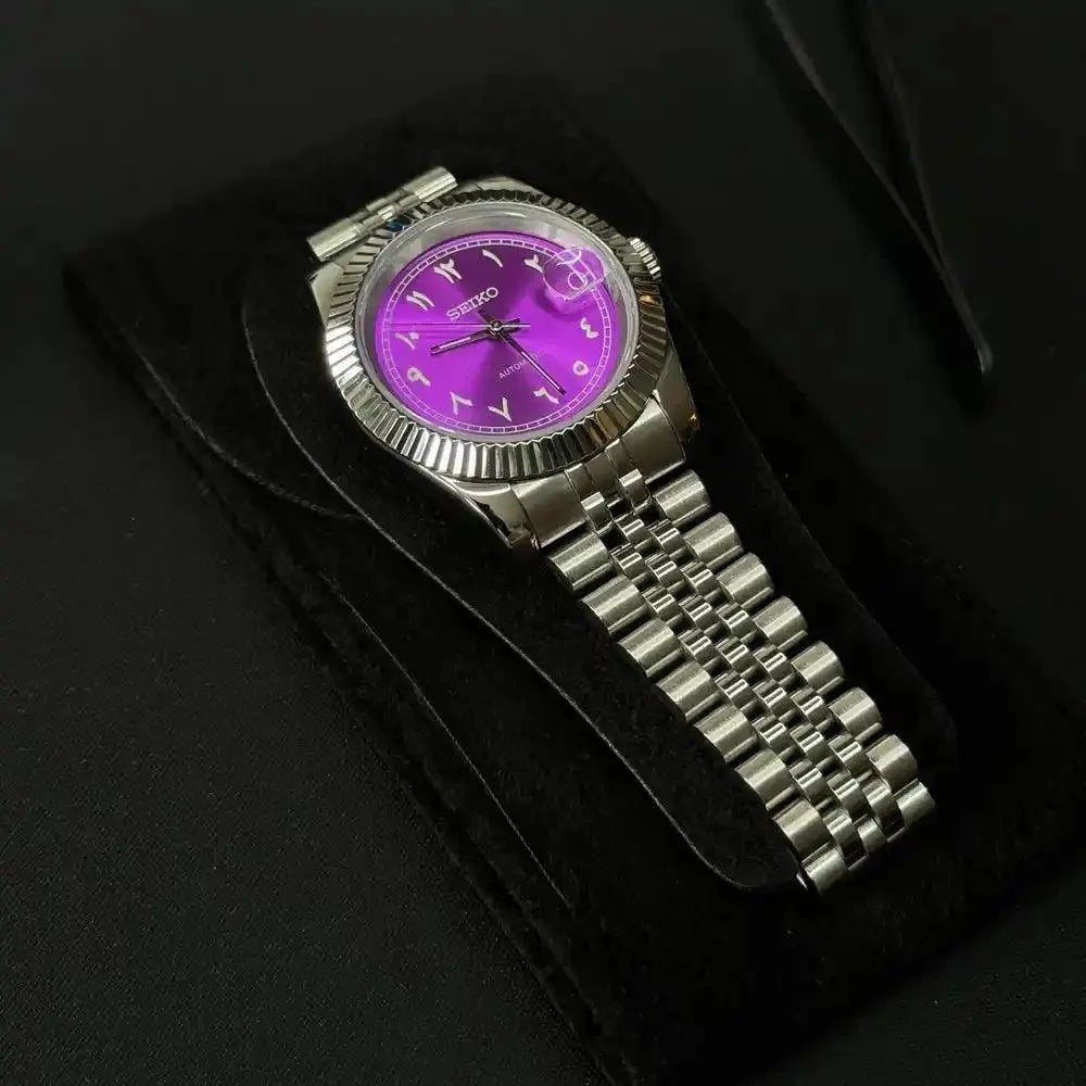 Seiko Mod Datejust Arabic | Purple - TWTwatches