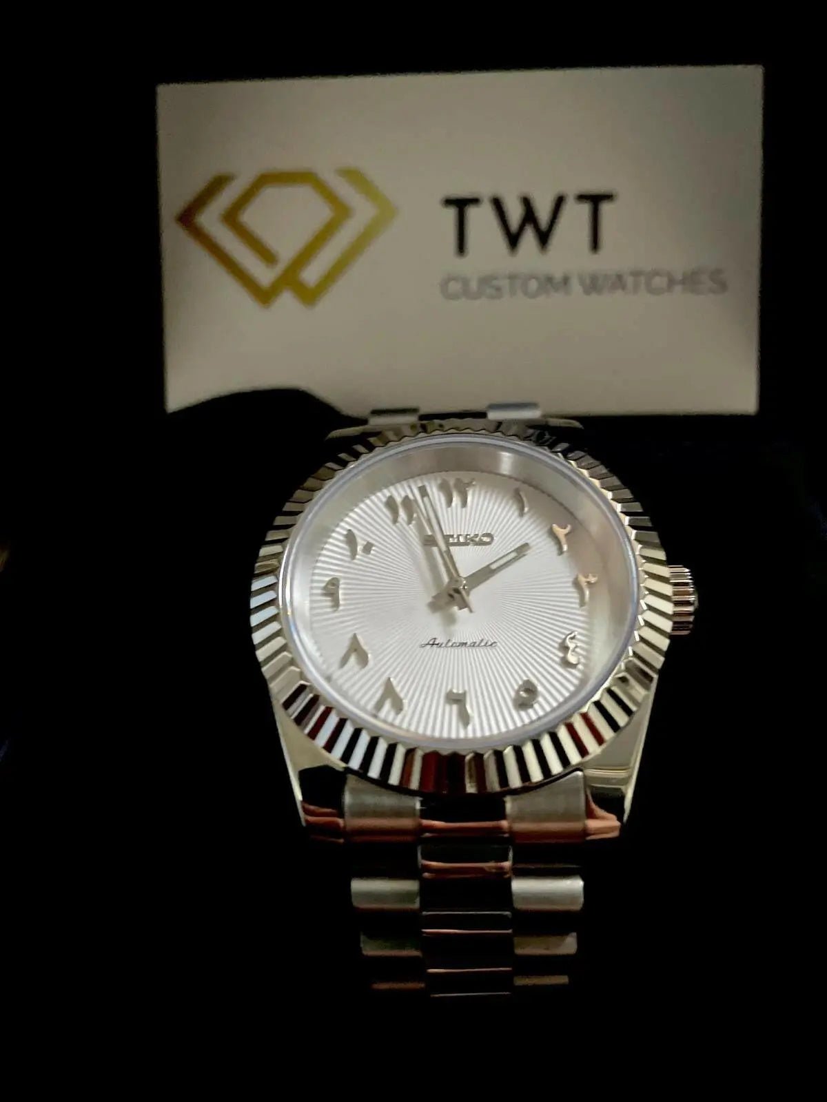 Seiko Mod Datejust Arabic | White - TWTwatches