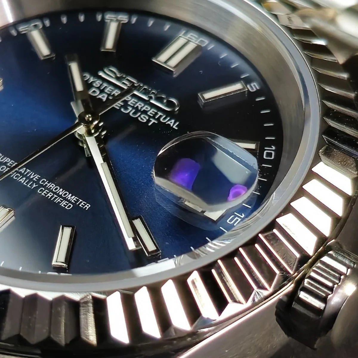 Seiko Mod Datejust | Blue - TWTwatches