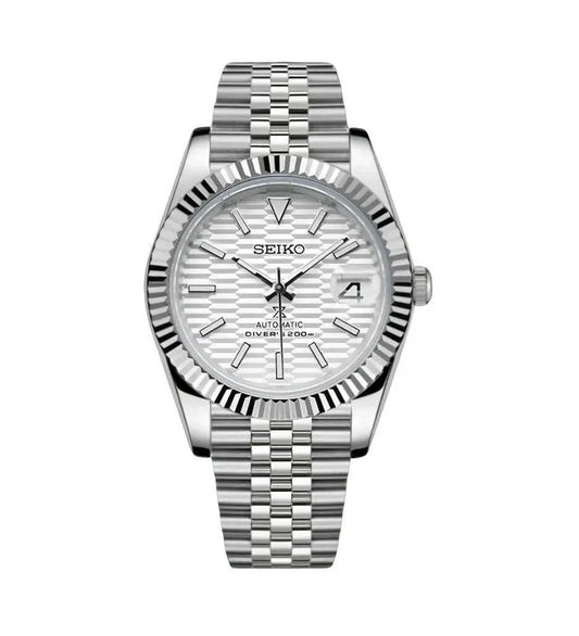 Seiko Mod Datejust Classic | White - TWTwatches