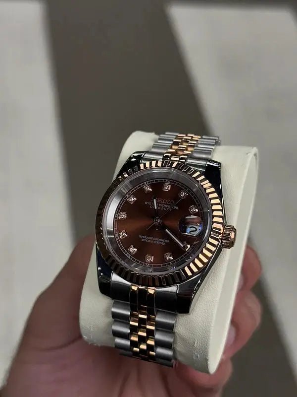 Seiko Mod Datejust Diamond | Chocolate - TWTwatches