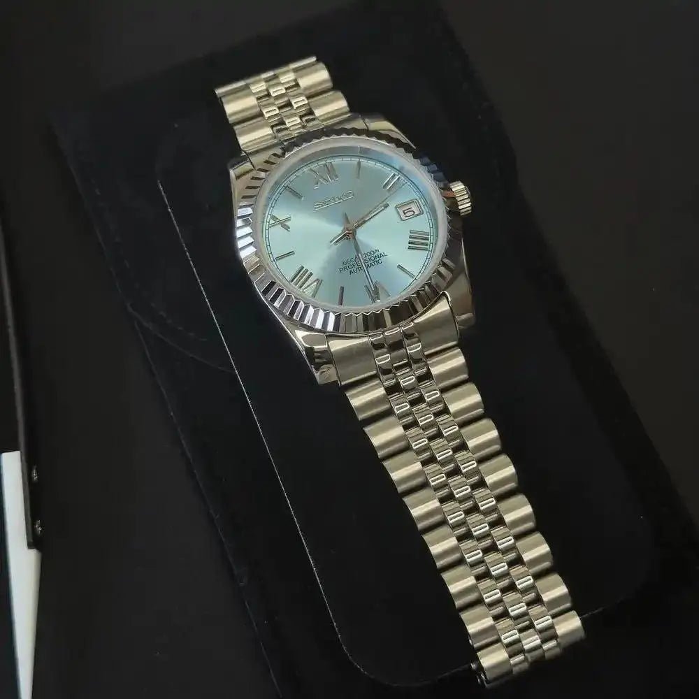 Seiko Mod Datejust Roman | Blue - TWTwatches