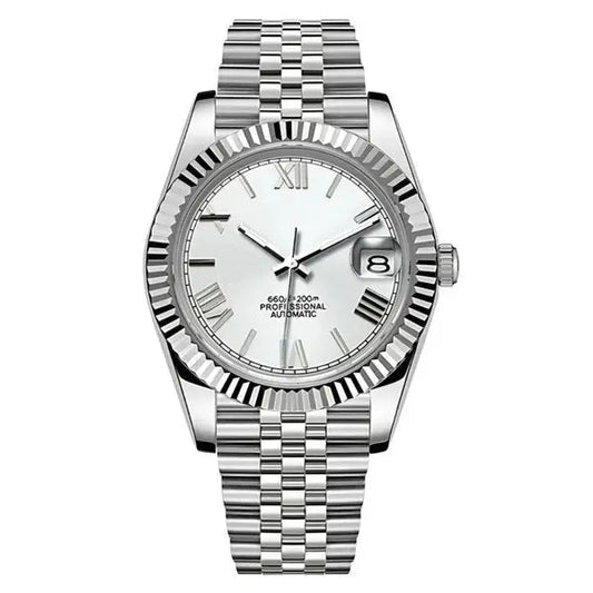 Seiko Mod Datejust Roman Classic | White - TWTwatches