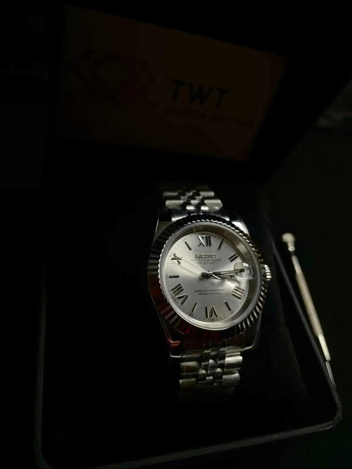Seiko Mod Datejust Roman Classic | White - TWTwatches