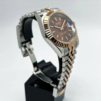 Seiko Mod Datejust Rose Gold | Twotone - TWTwatches