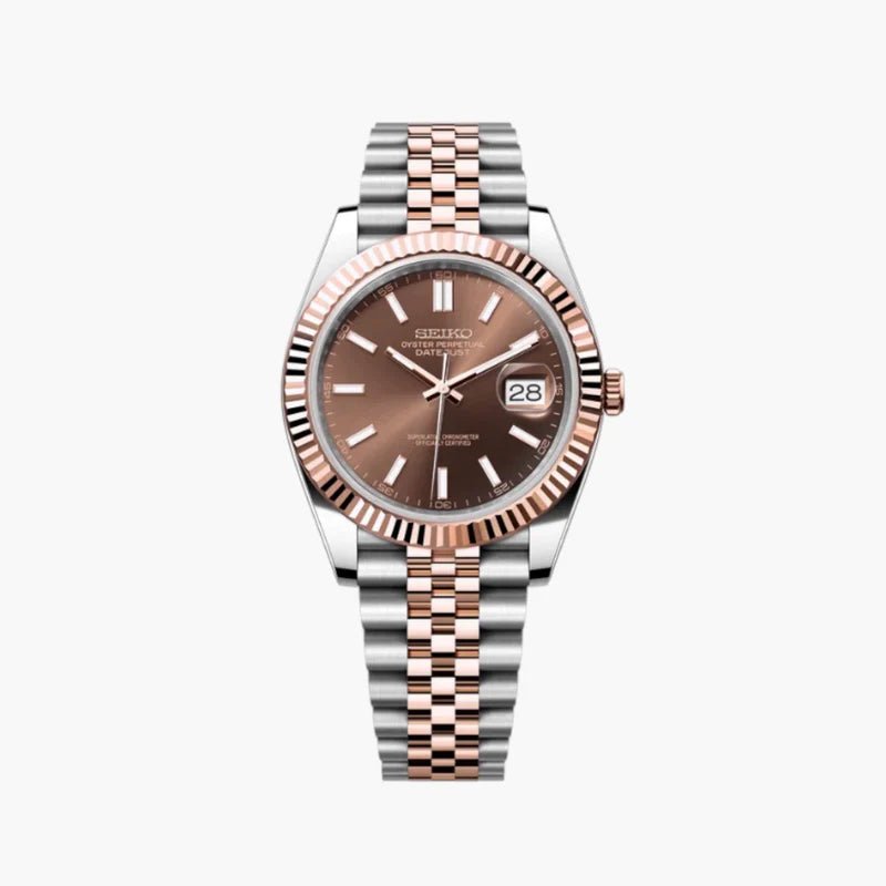 Seiko Mod Datejust Rose Gold | Twotone - TWTwatches
