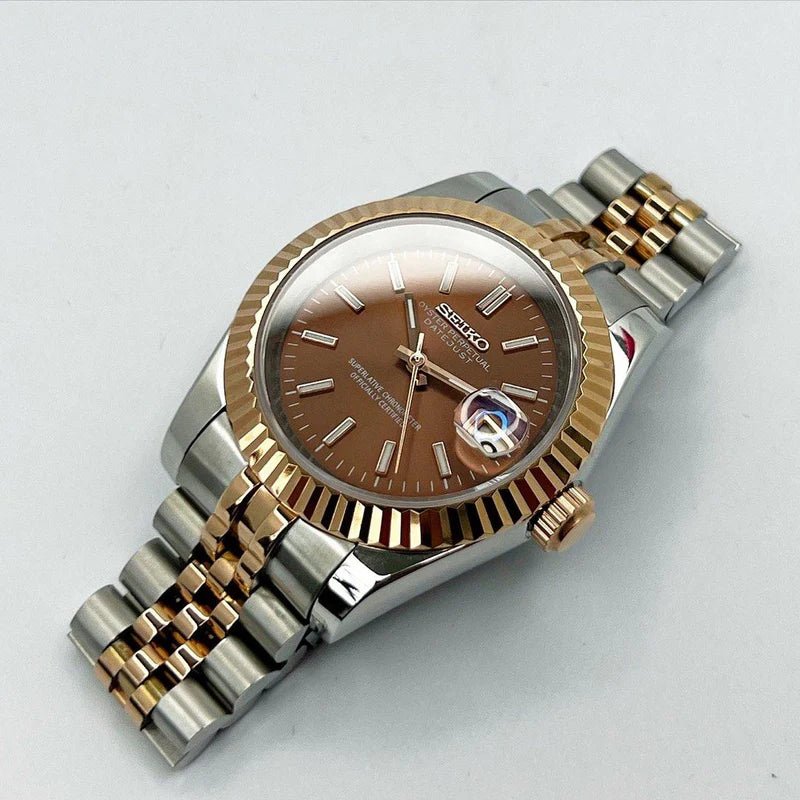 Seiko Mod Datejust Rose Gold | Twotone - TWTwatches