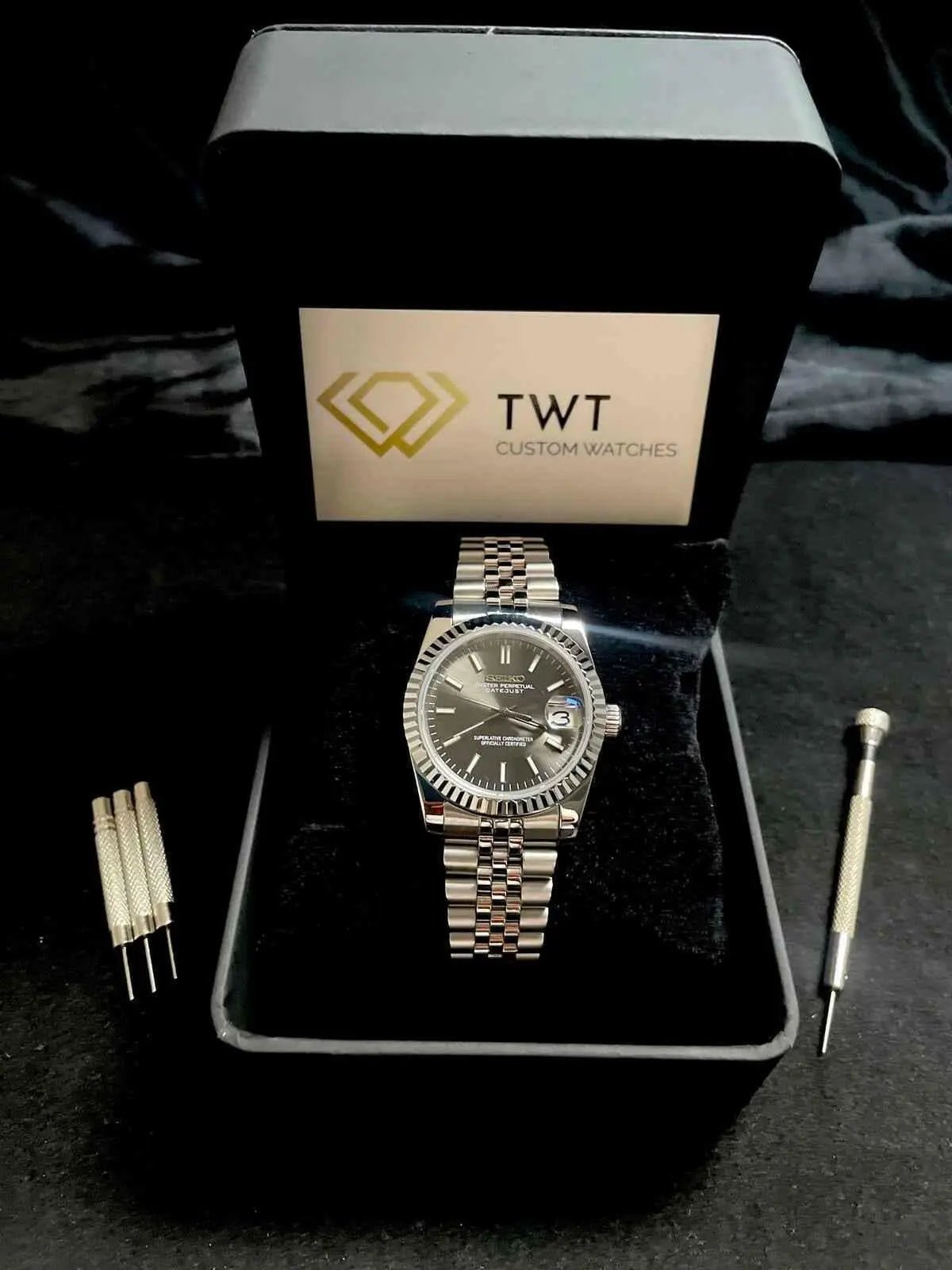 Seiko Mod Datejust Sunburst | Grey - TWTwatches