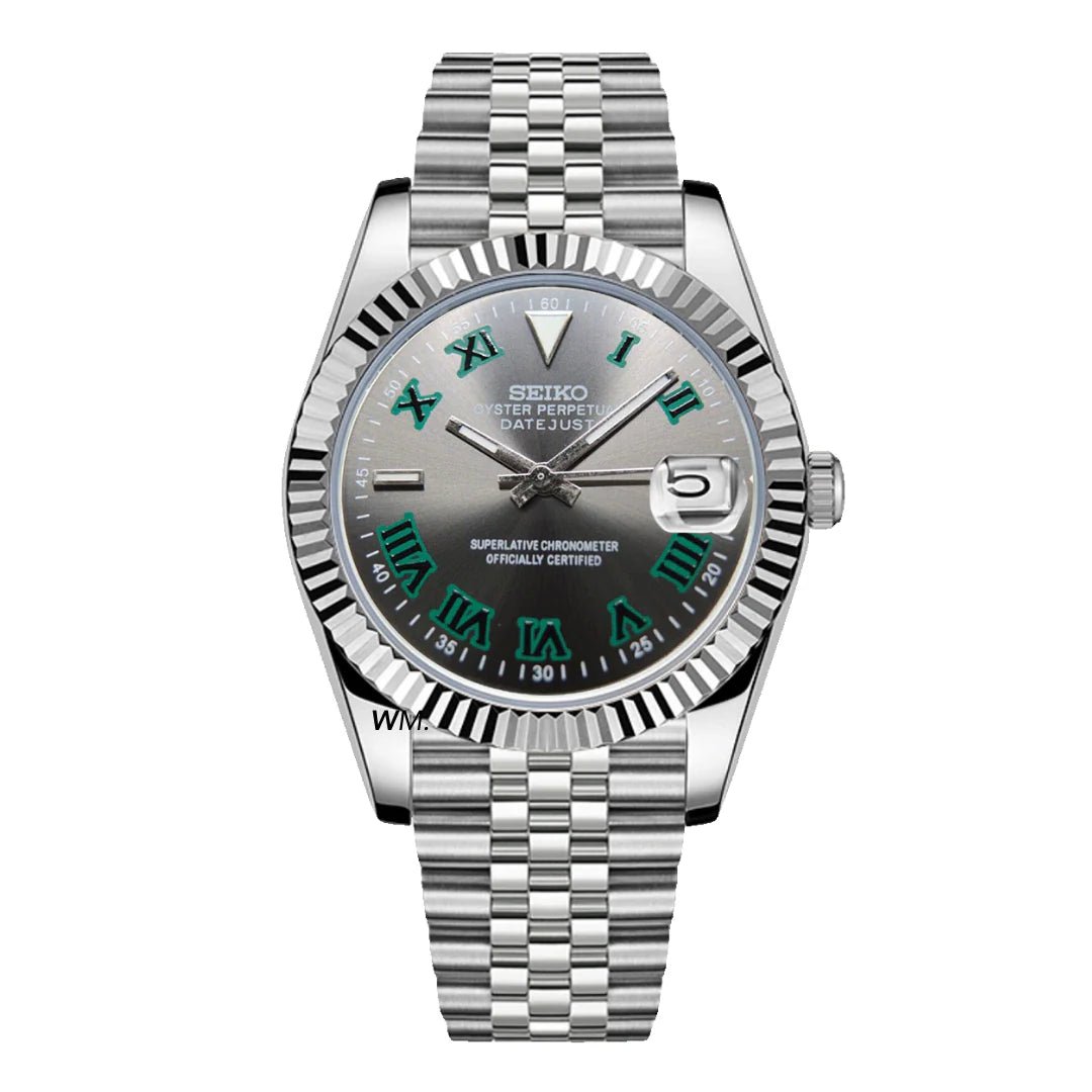 Seiko Mod Datejust | Wimbledon | Silver - TWTwatches