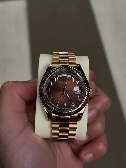 Seiko Mod Day Date Arabic | Rose Gold - TWTwatches