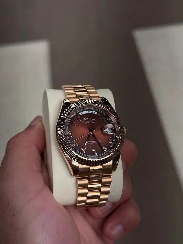 Seiko Mod Day Date Arabic | Rose Gold - TWTwatches