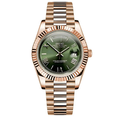 Seiko Mod Day Date Olive | Rose Gold