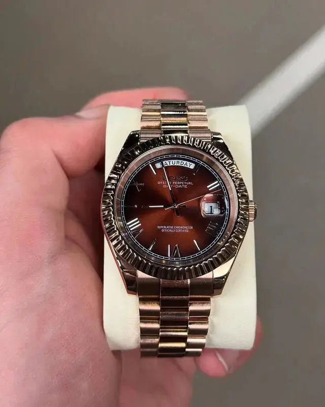 Seiko Mod Day Date Roman | Rose Gold - TWTwatches