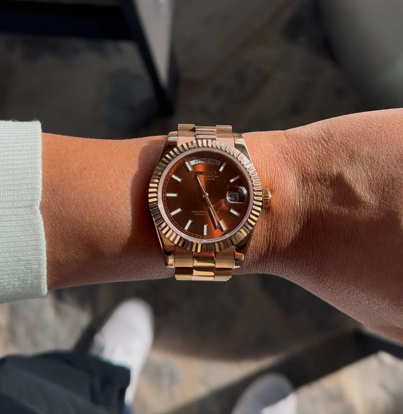 Seiko Mod Day Date | Rose Gold - TWTwatches