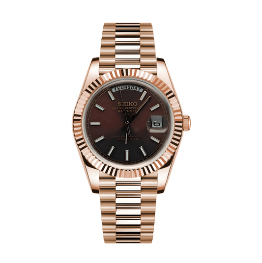 Seiko Mod Day Date | Rose Gold - TWTwatches