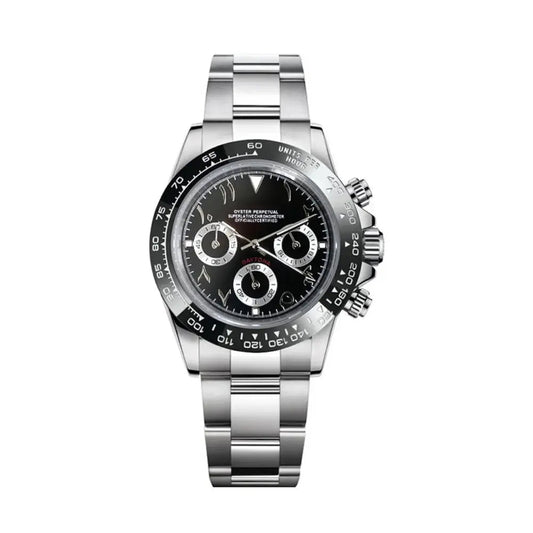 Seiko Mod Daytona Arabic | Black - TWTwatches