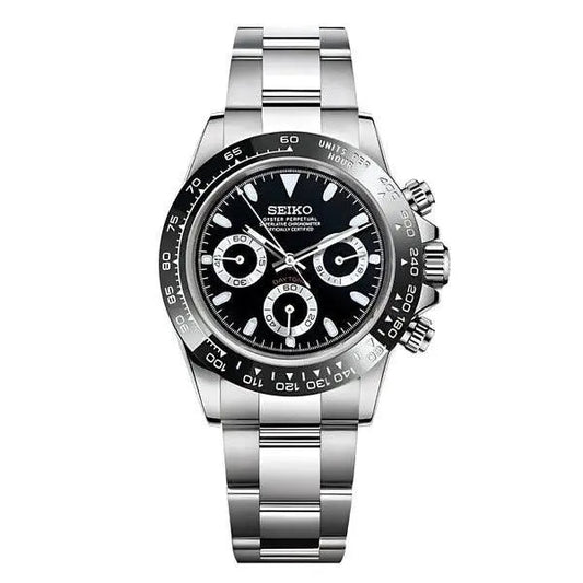 Seiko Mod Daytona | Black - TWTwatches