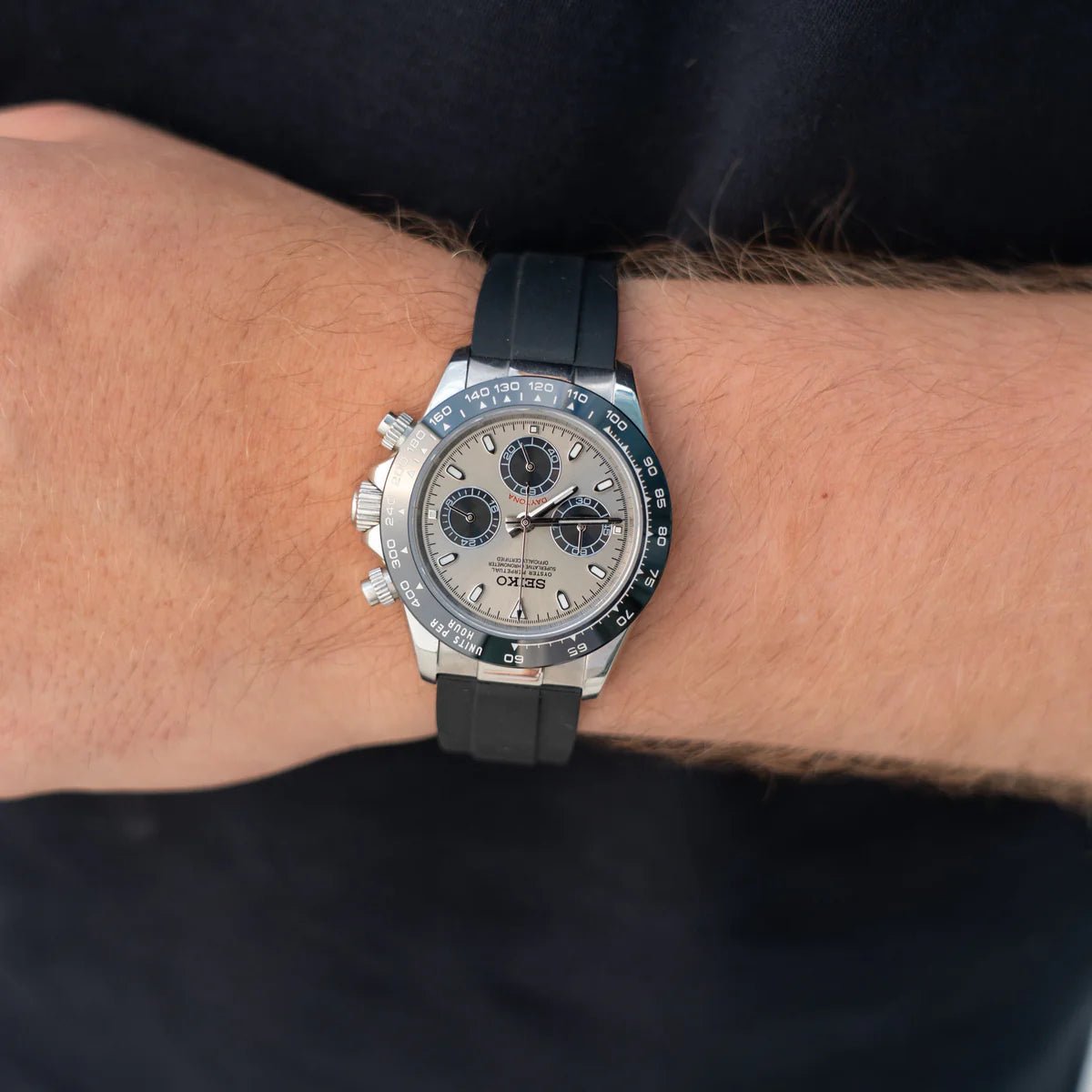 Seiko Mod Daytona Champagne | Rubber - TWTwatches