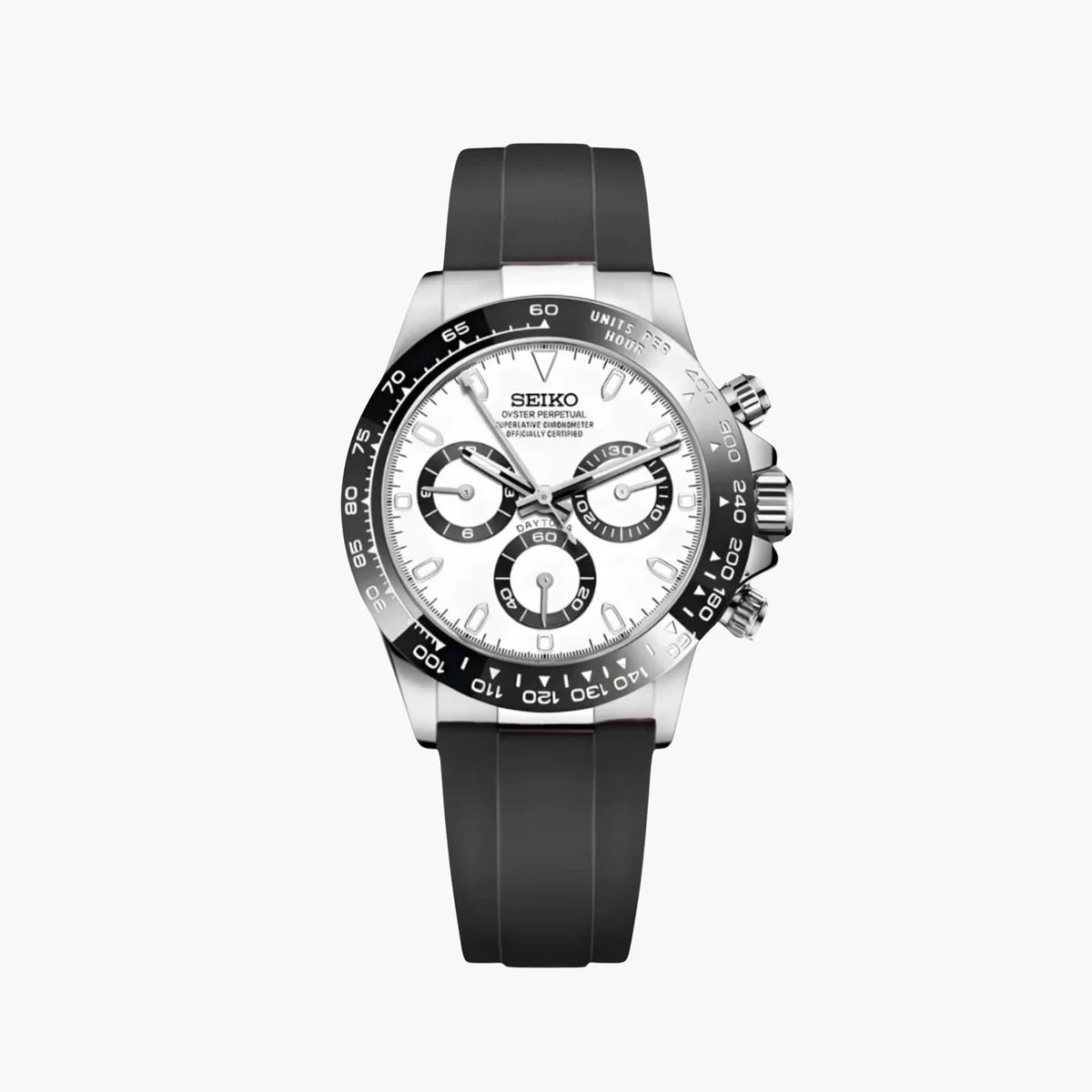 Seiko Mod Daytona Panda | Rubber - TWTwatches