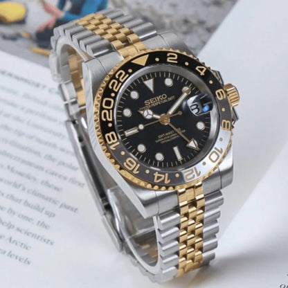 Seiko Mod GMT Black | Gold - TWTwatches