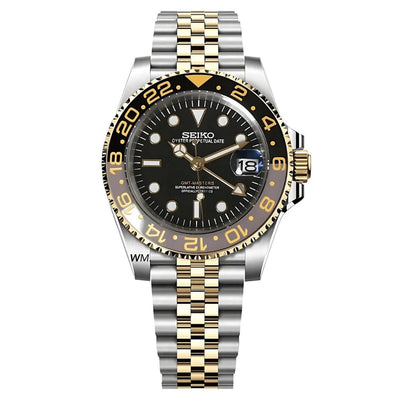 Seiko Mod GMT Black | Gold