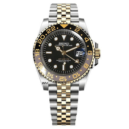 Seiko Mod GMT Black | Gold - TWTwatches