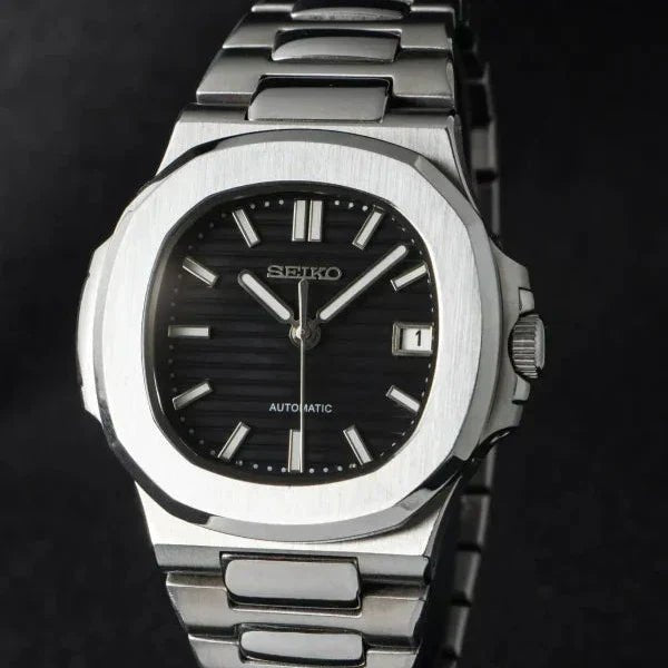 Seiko Mod Nautilus | Black - TWTwatches