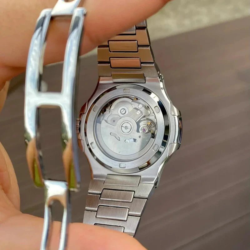 Seiko Mod Nautilus Open Heart | Black - TWTwatches