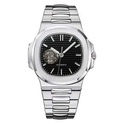 Seiko Mod Nautilus Open Heart | Black - TWTwatches