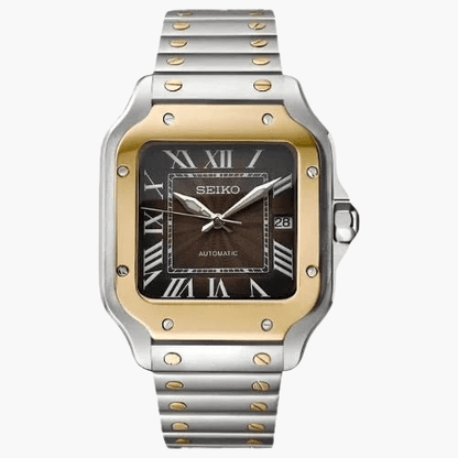 Seiko Mod Santos Gold | Brown - TWTwatches