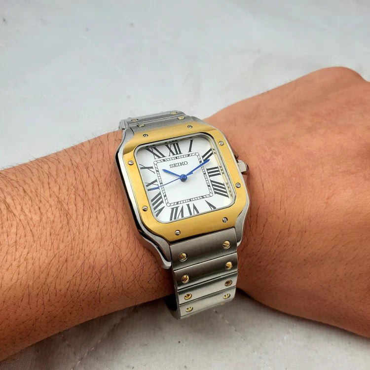 Seiko Mod Santos Silver | Gold - TWTwatches