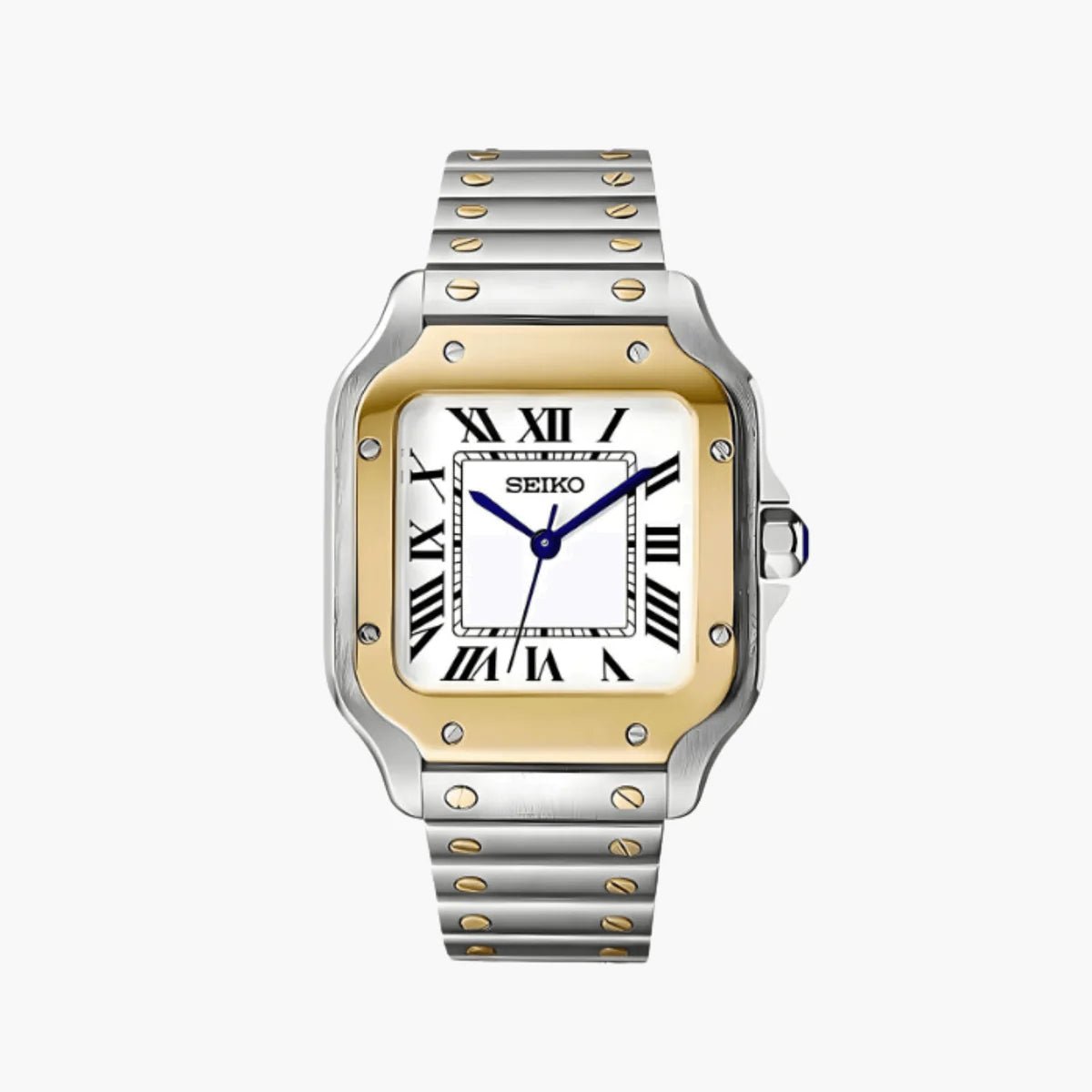 Seiko Mod Santos Silver | Gold - TWTwatches