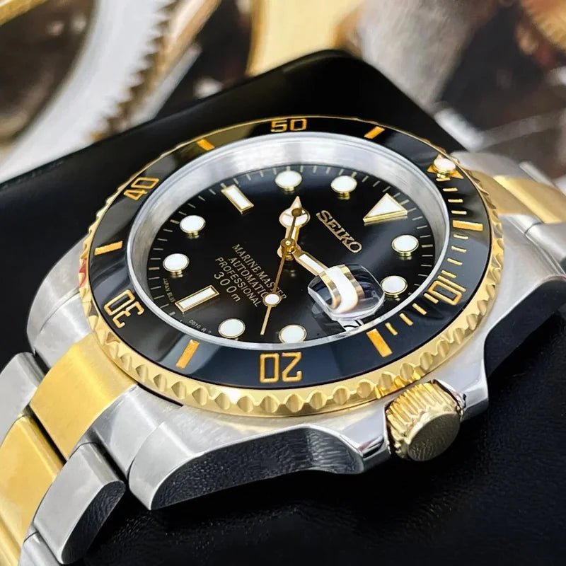 Seiko Mod Submariner Black | Twotone - TWTwatches