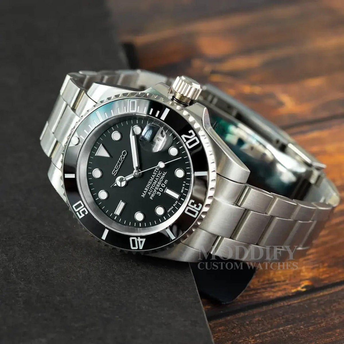 Seiko Mod Submariner Classic | Silver - TWTwatches