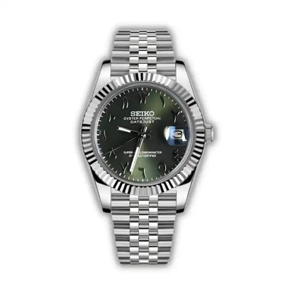 Seiko Mod Datejust Olive Arabic - TWTwatches