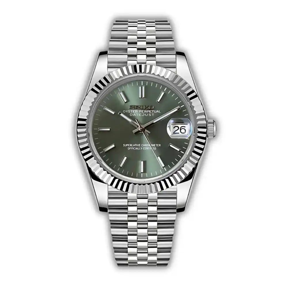 Seiko Mod Datejust Olive Green - TWTwatches