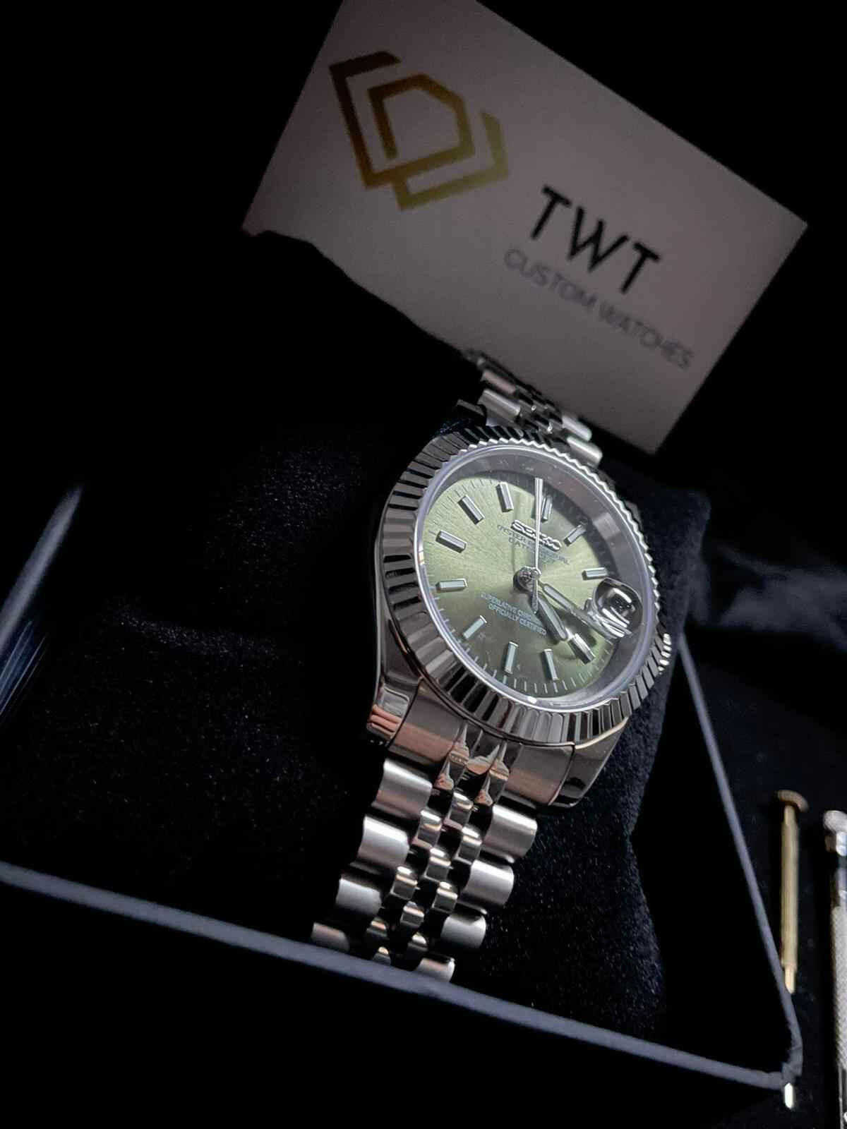 Seiko Mod Datejust Olive Green - TWTwatches